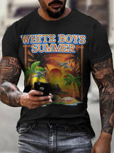 Männer weißer Junge Sommer bedrucktes Kurzarm-T-Shirt